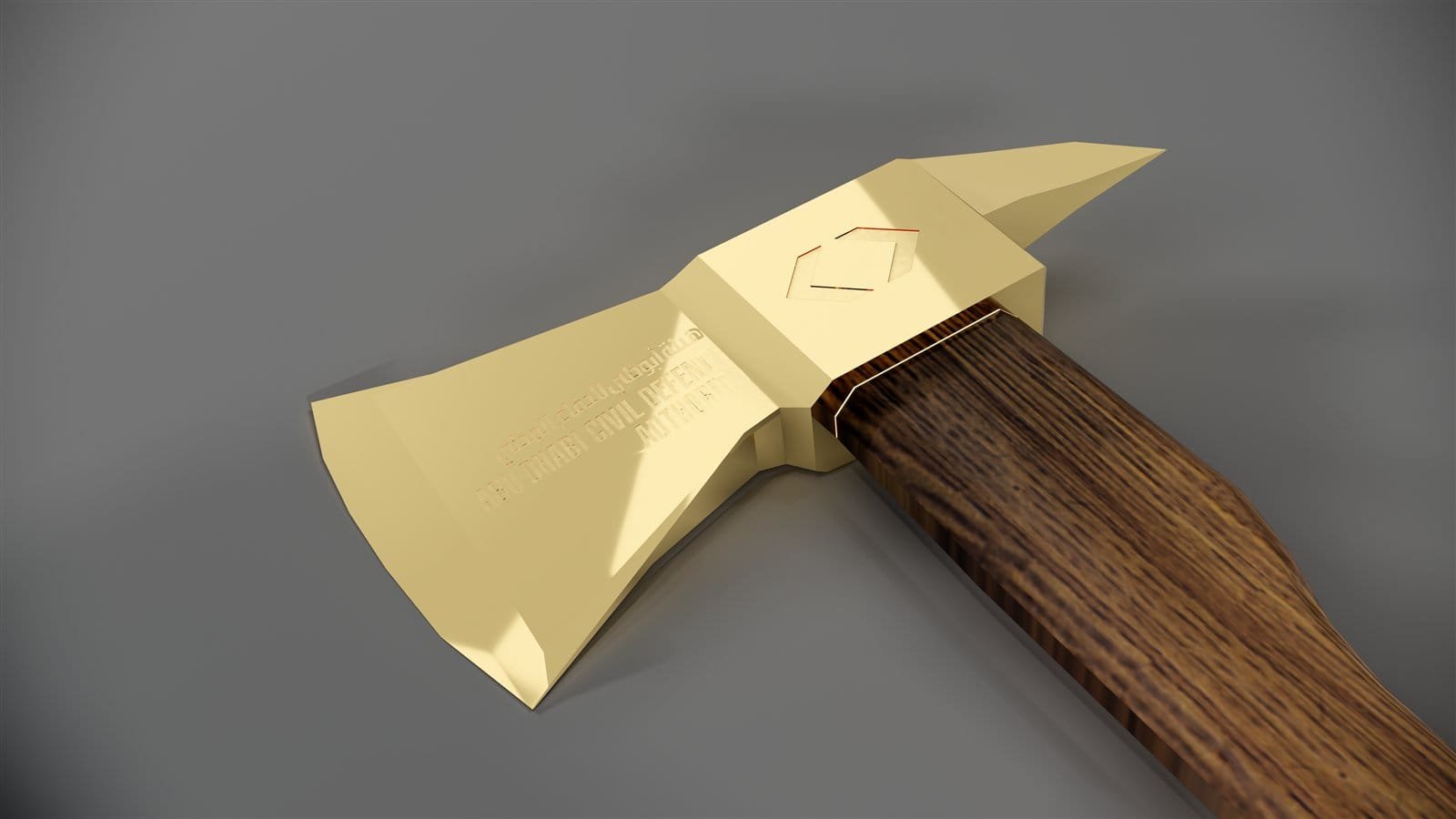 Civil Defence Ceremonial Axe and Presentation Box Design by Fakir Masood