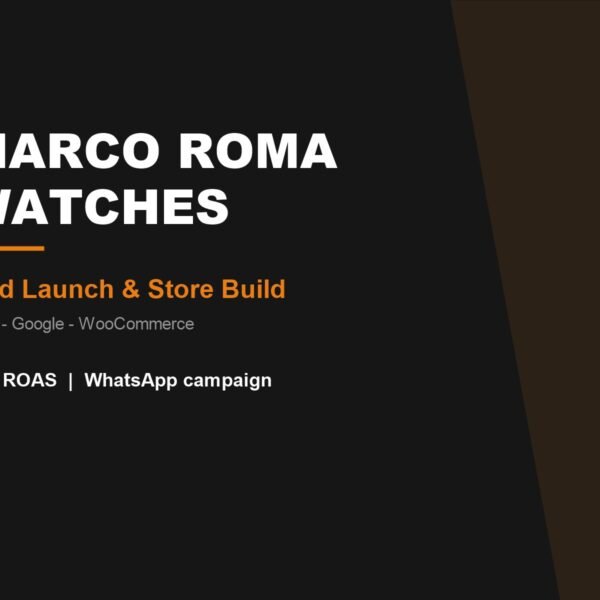 Marco Roma Watches paid media launch and WooCommerce build by Fakir Masood