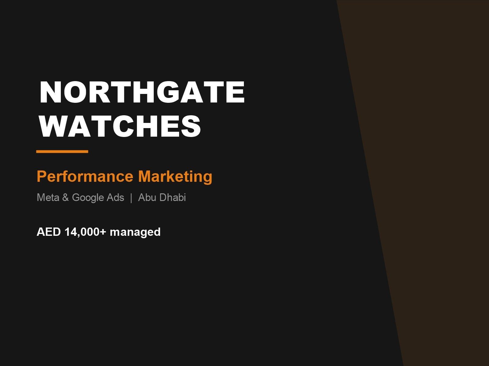 Northgate Watches performance marketing campaign by Fakir Masood