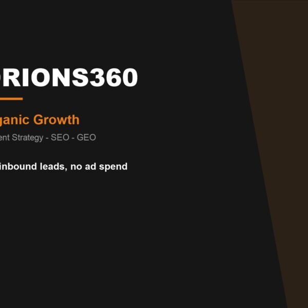 Orions360 organic growth through content strategy, SEO and GEO by Fakir Masood