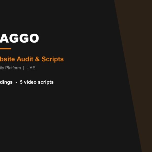 Taggo website audit and video scripts by Fakir Masood